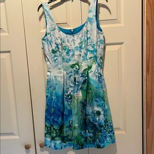 Nine West Turquoise & Aqua Floral Dress